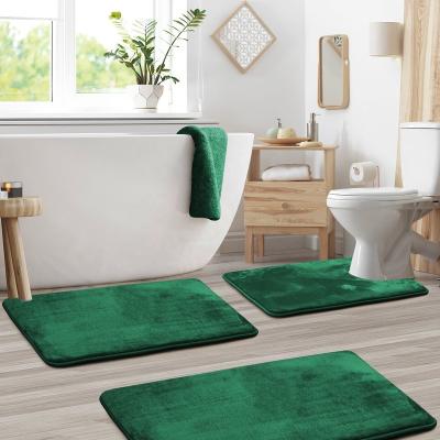 China Sustainable Water Absorb Memory Foam Bath Mat Non Slip Floor Mat Shower Mat Pink Green Red Mosque Customized Logo Gray for sale