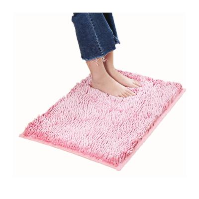 China 100% Polyester Chenille Door Mat Washable Anti-Slip Doormats For Front Entrance for sale