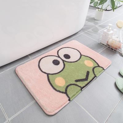 China Large Frog Eye Ware Shape Wash Bathroom Blanket Easy Stocked Microfiber Bath Mat Custom Funny Pink Color For Tub for sale