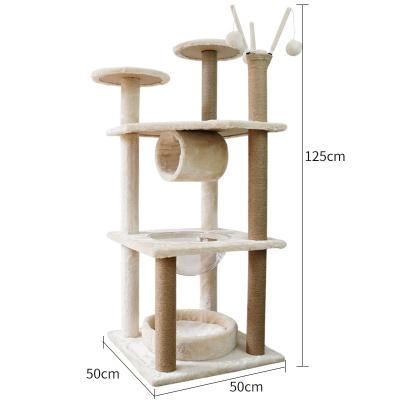 China Sustainable Pet Cat Tree House Condo Toy Scratching Post For Cats Wooden Climbing Tree Cat Tree Towers Furniture for sale