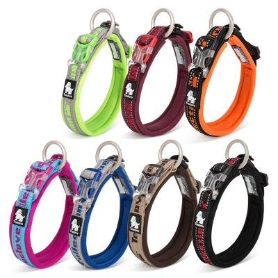 China Padded Nylon Reflective Sturdy Loop Small Pet Collar Duraflex Large Cat Large Dog Traveling Running Cross Country Walking for sale