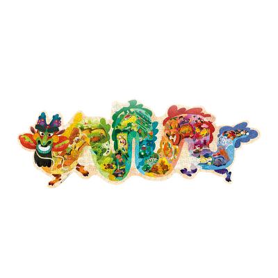 China Cartoon Toy Chinese dragon art puzzle, Chinese traditional children's paper painting puzzle educational toys for sale