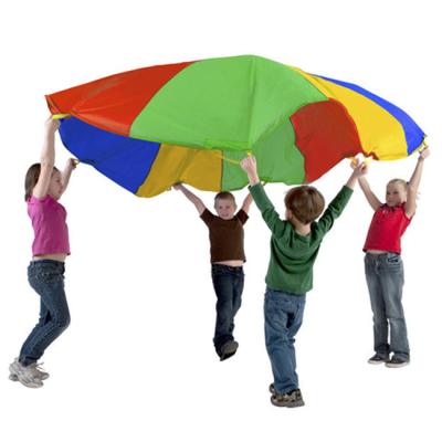 China Waterproof Multi Handles Kindergarten Kids Rainbow Game Parachute Toy for sale