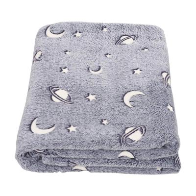 China HEATER Glow in the Dark Throw Blanket 50 x 60 inch, Galaxy Star Shaped Flannel Fleece Blanket for sale