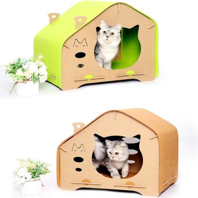 China Pet Cage Eco - Friendly Collapsible Outdoor Wooden Wood Cat House Breathable for sale