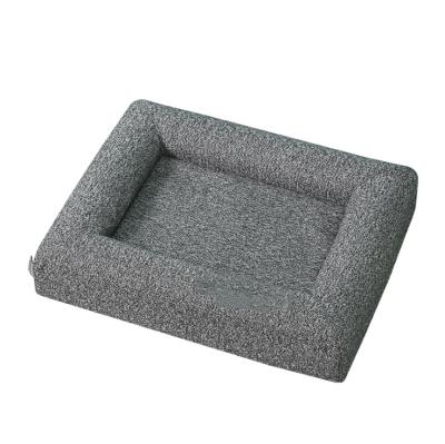 China Wholesale Breathable Luxury Super Waterproof Rectangle Pet Dog Bed Soft And Warm Washable Dog Bed for sale