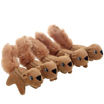 China Viable Cute Pet DogToys Chew Squeaker Plush Squirrel Pet Toy for sale