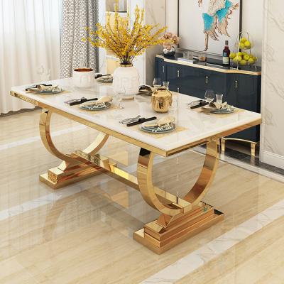 China Elegant Classic Italian Design Royal Marble Cafe Dining Table Sets Luxury Dining Room Furniture Marble for sale