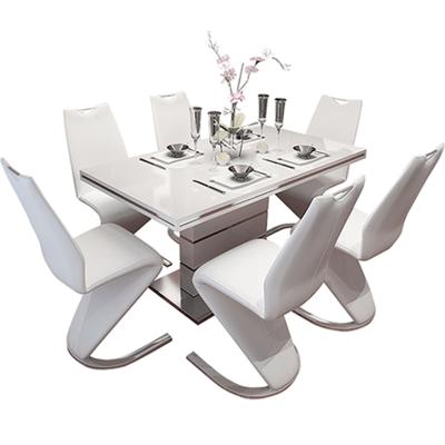 China Morden Apartment Size Dining Room Furniture Extendable Dining Table and Chair Sets for 4 6 8 People for sale