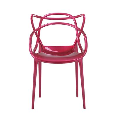 China Outdoor Modern Home Furniture Scandinavian Design Stackable Armchairs Plasticas Sillas Living Room Plastic Dining Chairs for sale