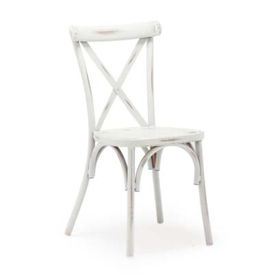 China Aluminum Cross Back Dining Chair Bar Chair Retros Leisure Color White Modern Retro Furniture Multi Options for sale