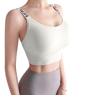 China Antibacterial Spring and Summer Women Sexy Workout New Design Seamless High Print Buckle Stylish Sports Bra 1 Piece for sale