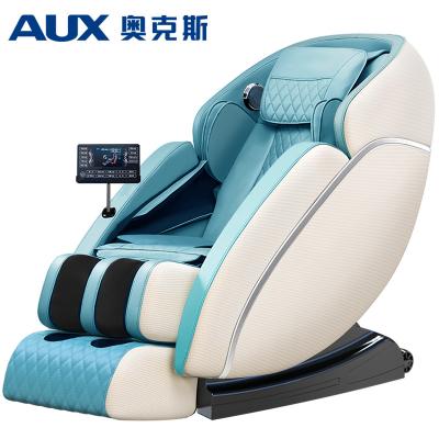 China Blue and Gray Best Price Luxury Massage Chair Wholesale AUX. Blue Tooth System Full Body Shiatsu Massage Chair Touch Screen Airbags for sale