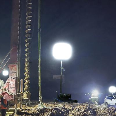 China Trípode de manivela de mão LED luzes de balão ao ar livre 600W Torre de luz móvel para empreiteiro à venda