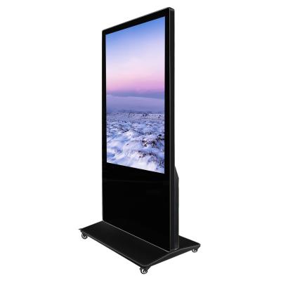 China 55 Inch Indoor Floor Stand Vertical Touch Screen Kiosk 4k Lcd Advertising Standalone Display Digital Signage for sale