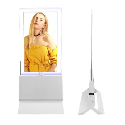 China 55 Inch 4K UHD Indoor Standing Frameless Lcd Double Sided Thin Advertising Display for sale