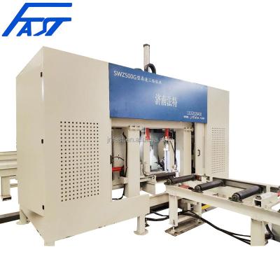 China Drilling And Sawing Production Line 10 Axis CNC 3D Structure H Beam Drilling Machine + 1Axis CNC Sawing Machine for sale