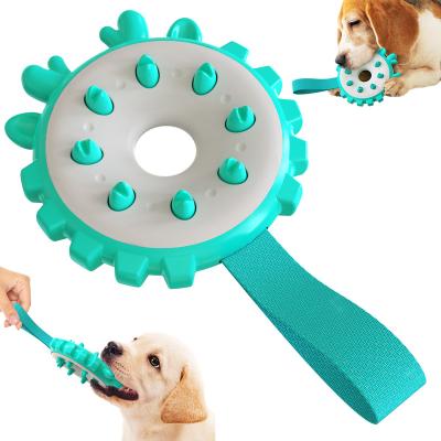 China 2022 Viable Energy Round Pet Dog Toy Interactive Treat Dispenser Dog Chew Molar Molar Toy Dog Teething Toy for sale