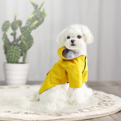 China New Style Sustainable Pet Clothes Dog Raincoat Waterproof Hooded Quadruped Clothes Inclusive Wholesale Cat And Dog Supplies for sale