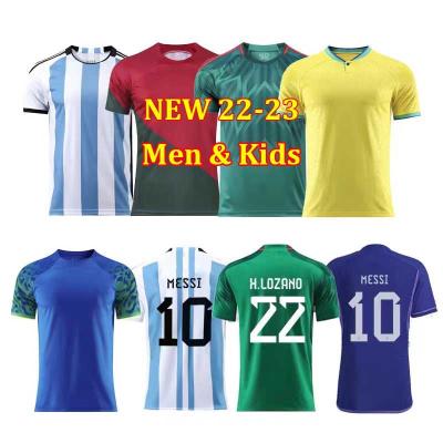 China Breathable Quality Mexico Argentina Brazil England Portugal Spain Thailand Soccer Wear 2022 World Cup Football Shirt Singlet Soccer Jersey for sale