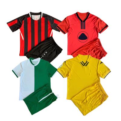 China Breathable Kids Football Club Kids Soccer Jersey Red Black Striped Striped Jersey for sale