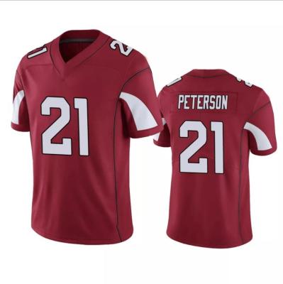 China Wholesale Black Patrick Peterson 21 American Football Club Uniform Tank Top Antibacterial Good Quality 3D Embroidery Men's T-shirt Wear Dropship for sale