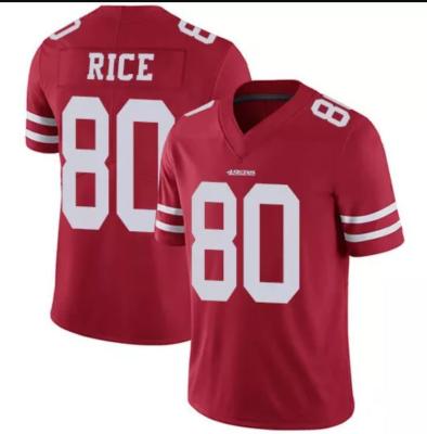 China American Football Antibacterial Club Jerry Rice 80 Uniform Tank Top Stitched Logo Drop Shipping Cheap Wholesale Mens Sports Shirt Wear for sale