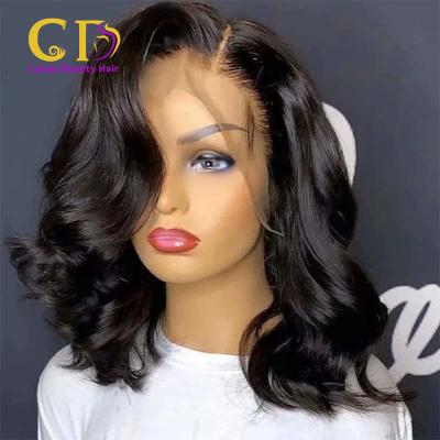 China Transparent Lace Front Wigs Colored Natural Color Water Part Body Wave Lace Wigs Hd Design Short Professional Lace Wig 13X4T for sale