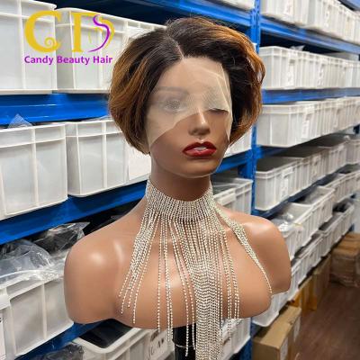 China New Style Pixie Cut Wig, Short Curly Hair Band Lace Front Wig, Hd Silky Straight Wave Pixie Cut Lace Human Hair Wigs for sale