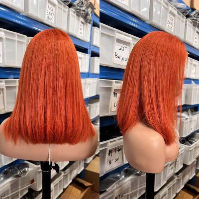 China Cuticle Aligned Hair Wigs Curly Highlight Wigs With Colored Raw Brazilian Hair 350 Lace Front Wig Pixie Short Straight Bob 99J for sale