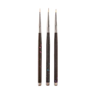 China Nylon Nail Art Point Drill Drawing Brush Pen Thin Nail Art Brush Nail Manicure 3PCS Hair Set for sale