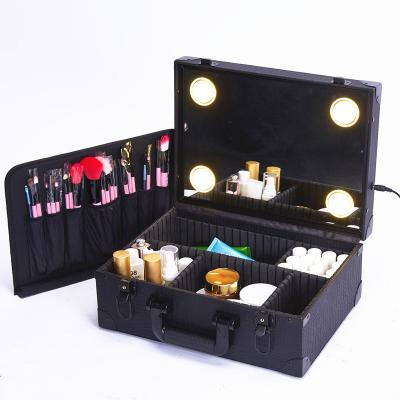 China NATIONAL studio professional cosmetics makeup case with lights with legs fashion style cosmetic box table style for sale