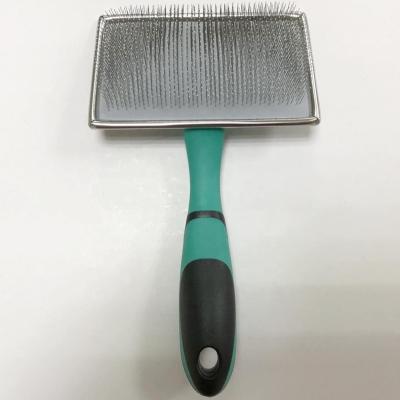 China Flexible Stocked Netting Dog Grooming Brush, Flat Molding Slicker Brush, For Dog And Cat for sale