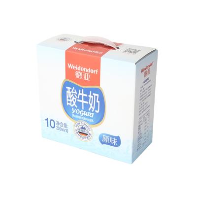 China Recycled Embossing Gable Top Beverage Package Drinks Milk Paper Box Packaging Box High Materials Recyclable for sale