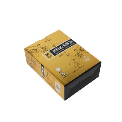 China Recycled Custom OLIVE OIL Packaging Cardboard Boxes Food Materials Gold Hot Stamping Corrugated Paper Box for sale