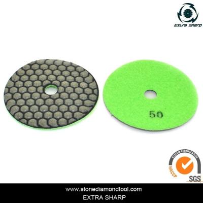 China 100mm velcro backed stone dry polishing abrasive pads for sale