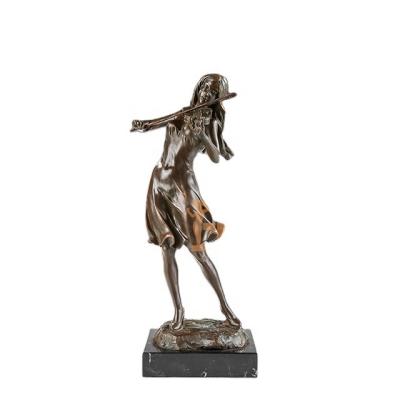 China JD-071 Madame Violinistart bronze sculpture of Europe for sale