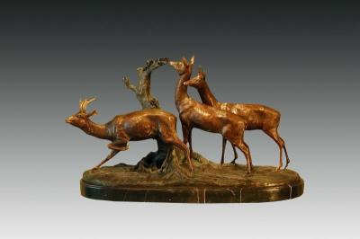 China AL-105 Europe Deer Statue Sculpture Animal Brass Deer Animal Sculpture for sale