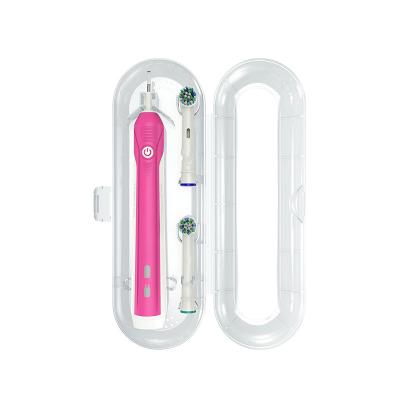 China Portable .Sustainable Portable Transparent Electric Toothbrush Head holder Travel Case Hard Durable Plastic Toothbrush Case Container for sale