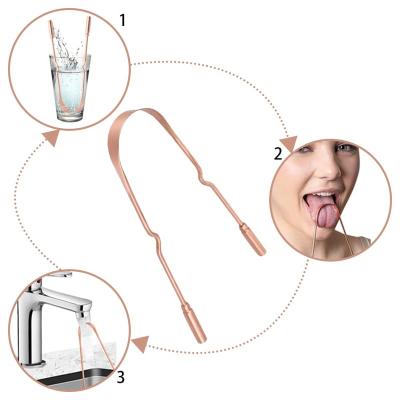 China For Home Use Wholesales Stainless Steel Tongue Cleaner U shape Copper Tongue Scraper for sale