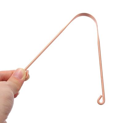 China For Home Use Medicine Grade Tongue Cleaner Copper Metal Tongue Scraper with Wide Cleaning Span for sale