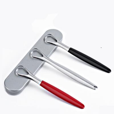 China For Home Use New Arrival Tongue Cleaner Scraper Clean Coating Reusable Tongue Scraper 402 Stainless Steel Tongue Scraper for sale