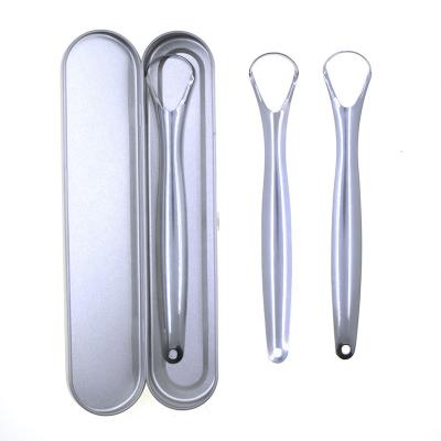 China For Home Use 304 Stainless Steel Tongue Cleaners Oral Tongue Scraper Oral Teeth Care Tool with Travel Case for sale