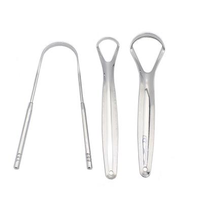 China For Home Use High Quality Tongue Scraper Tongue Cleaner Stainless Steel Tongue Scrapers Brushes for Removing Bad Breath 100% BPA Free for sale