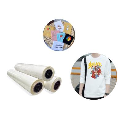 China Apparel A3 A4 30CM 60CM 120CM*100M Pet Film Sheets Roll DTF Printing Film For Apparel Fabric Textile Shoes Hats Socks Printing for sale