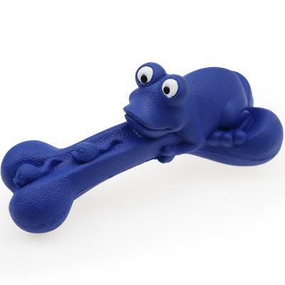 China New Products Viable Wholesale Bite Durable Pet Manufacturers Molar Bone With Rubber Frog Dog Bite Stick Chew Toy for sale