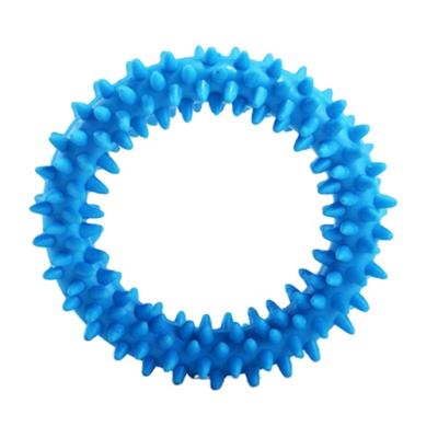 China Free Sample Pet Toy 3 Colors TPR Ring Dog Toy Viable Hot Barbed Molar Puzzle Interactive Chew Toy for sale