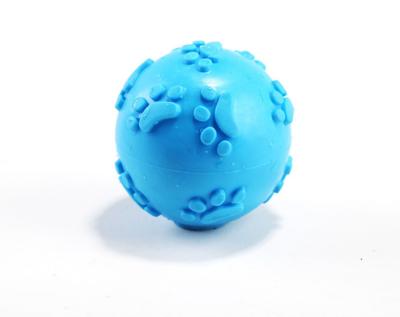 China Free Sample Hot Viable Toy TPR Pet Ball With Molar Bite Puzzle Toy Dog Footprint Step Dog Interactive Chew Toy for sale