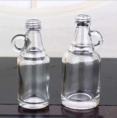 China 50ml Mini Wine Liquor Glass Bottles With Handle And Aluminum Screw Cap For Sale Mini Glass Wine Bottles Glass Bottles for sale