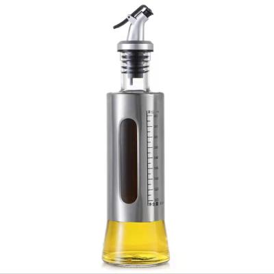 China Cooking Obvious Olive Oil Dispenser Soy Sauce Vinegar Bottle 200ml 300ml 500ml Kitchen Oil Bottle Stainless Steel Glass For Kitchen for sale